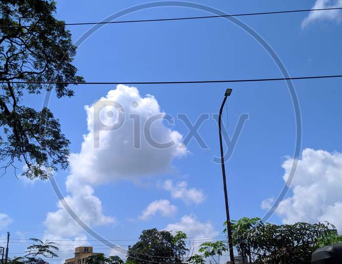 Potrait of white clouds and blue sky