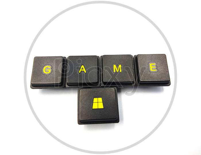 game word spelled out on white background