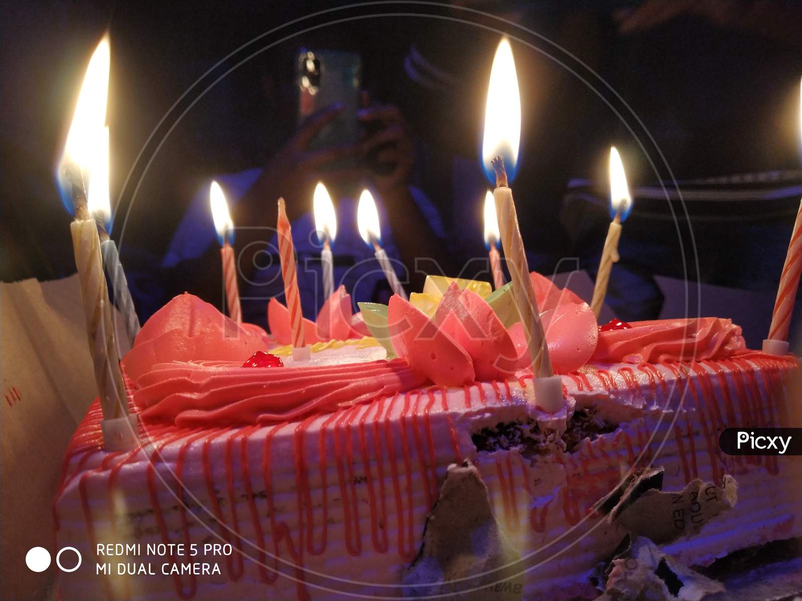 Birthday cake with candels