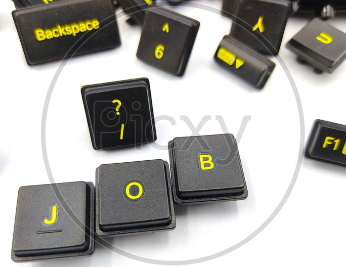 The word jobs spelled out