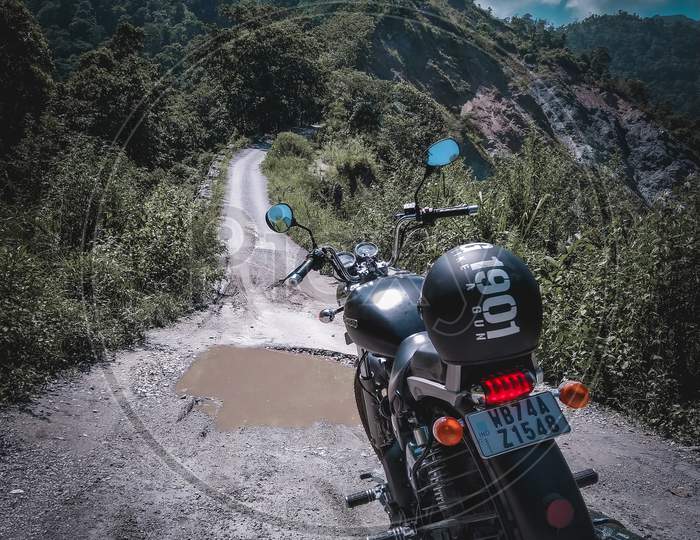 Royal Enfield on mountains