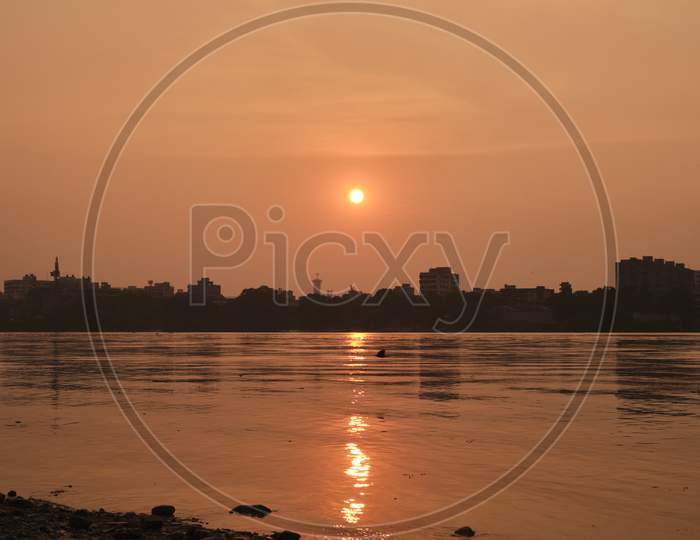 Sunset on the river Ganges