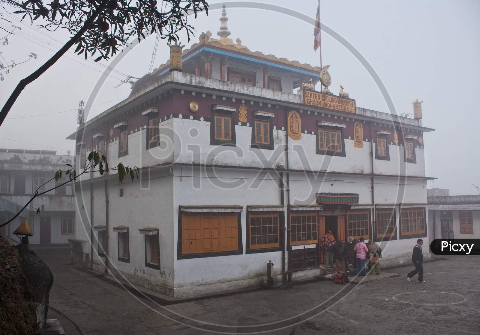Ghoom Monastery On Misty Morning