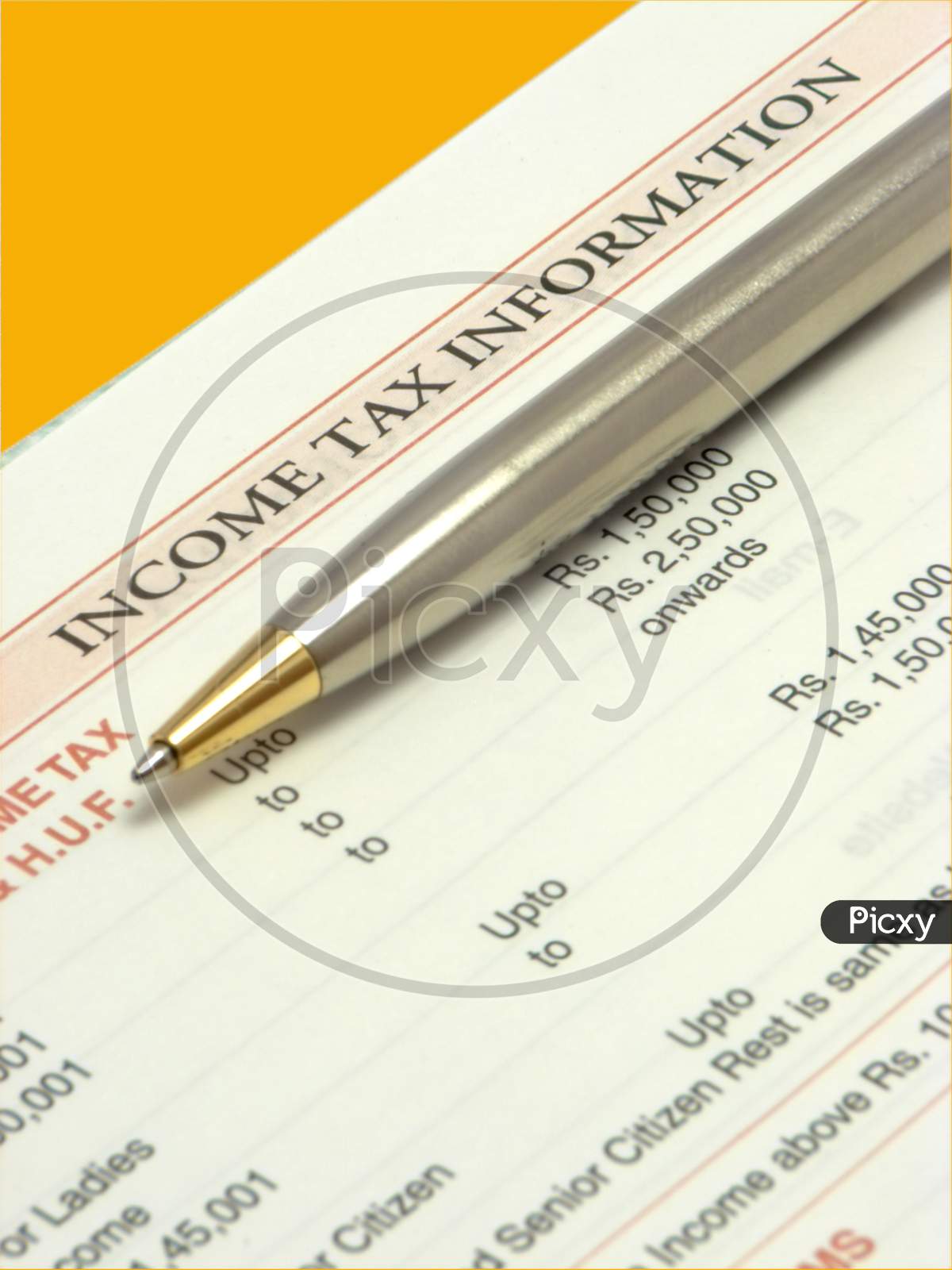 Income Tax Text With Isolated Clipping Path.