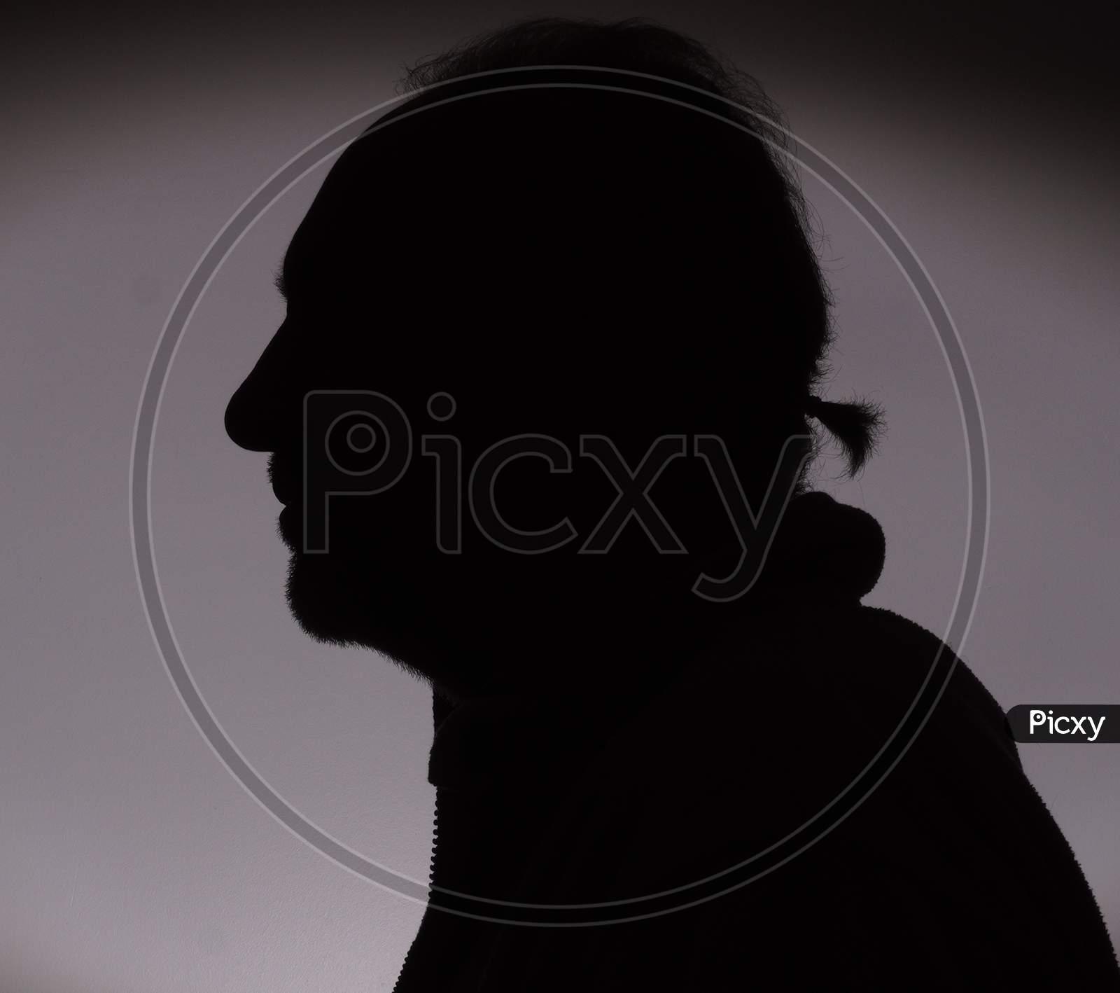 Face silhouette photography black and white