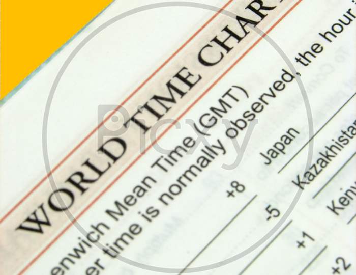 World Time Text With Isolated Clipping Path.