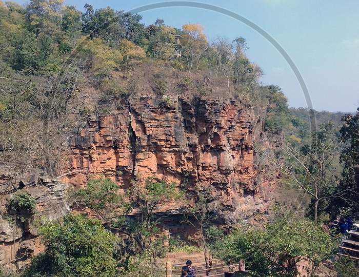 Rocks of Hill of Jagdalpur in chhattisgarh state near waterfall