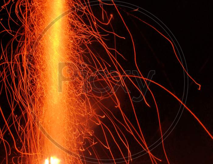 Firework Of Rocket On The Festival Diwali In India