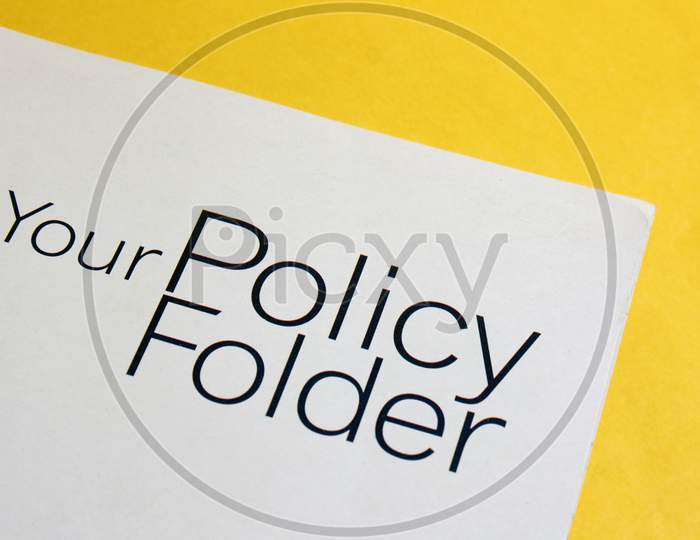 Policy Folder On Isolated Background.