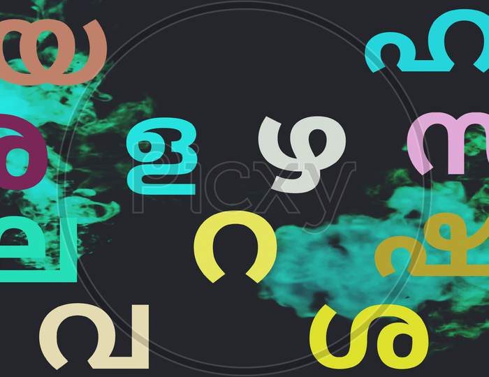 South indian state of kerala language malayalam vowels