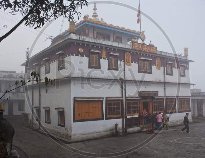 Ghoom Monastery On Misty Morning