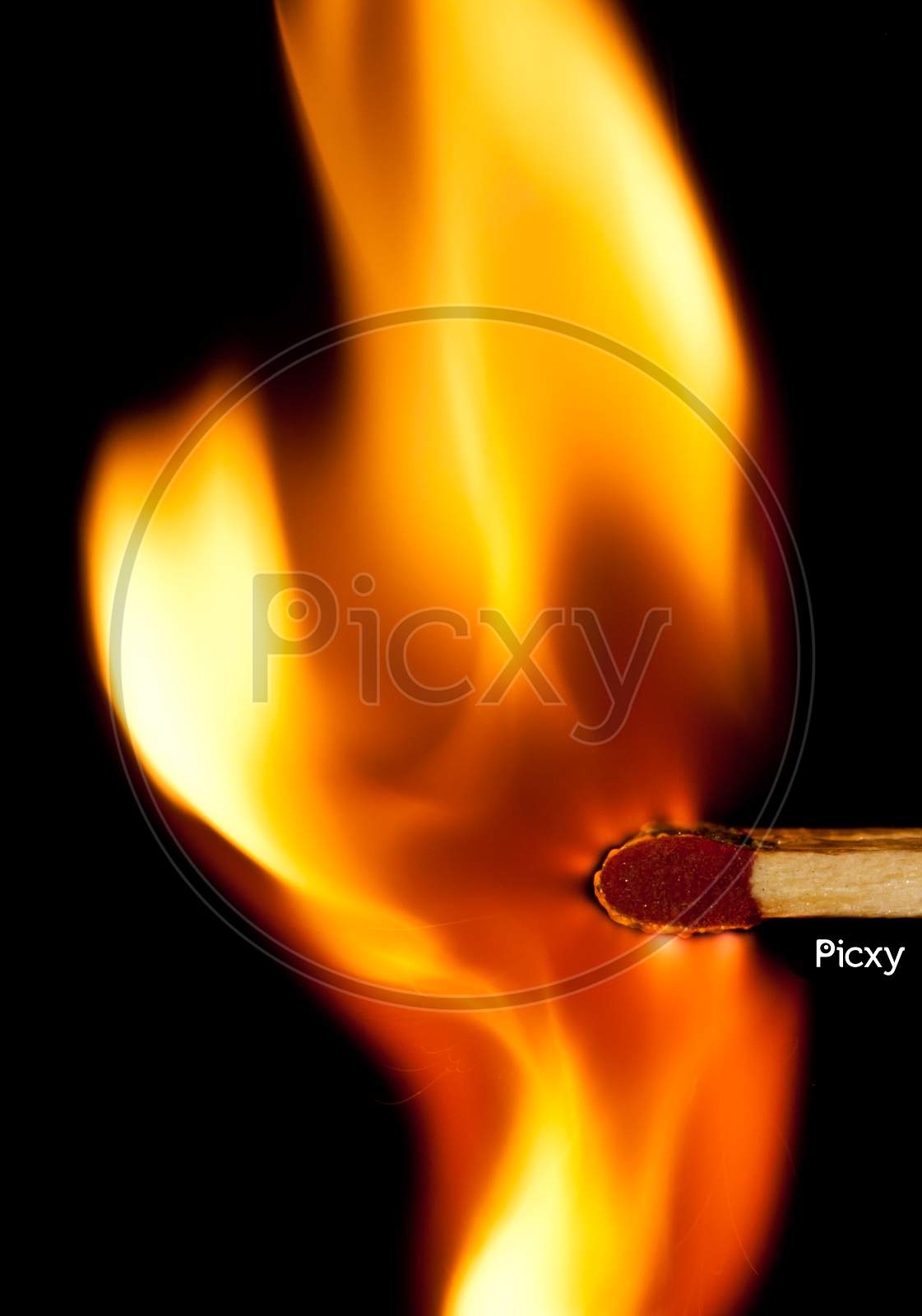 Flame Of Of Match Stick.