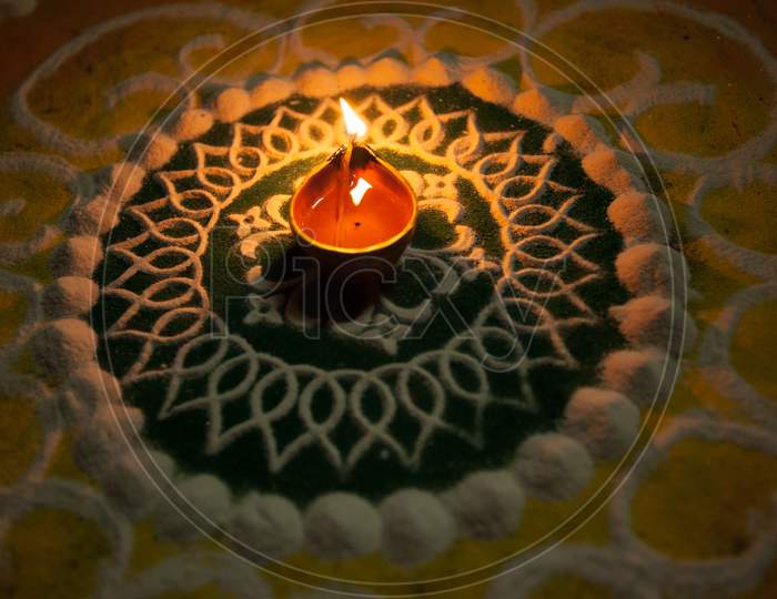 Traditional Art In India Known As Rangoli.