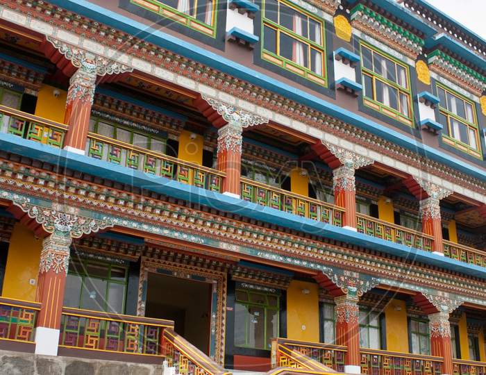 Architecture Details Of A Rumtek Monastery At Gangtok, India