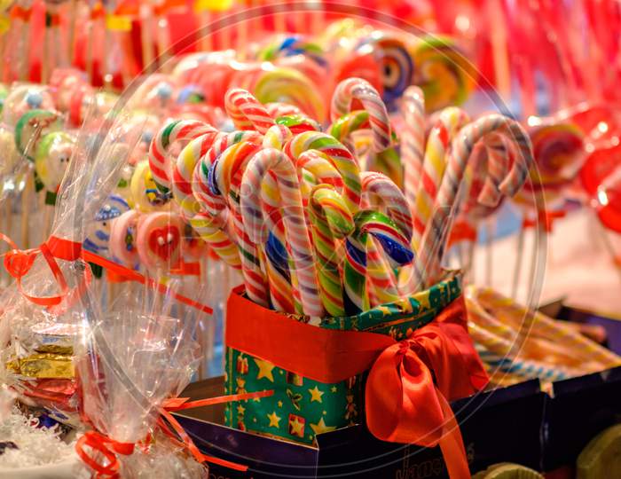 Sweets And Souvenirs At A Belgrade Christmas Market In Belgrade, Serbia