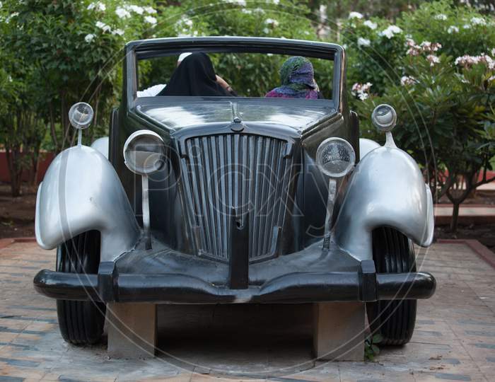 Vintage Car Model In Public Park