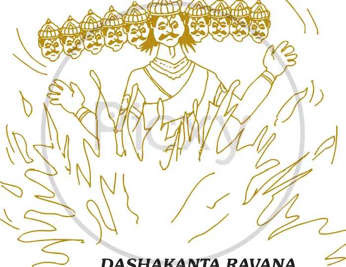 Diwali And Dussehra Ten Face of Evil In Sketch by Redshinestudio on  DeviantArt