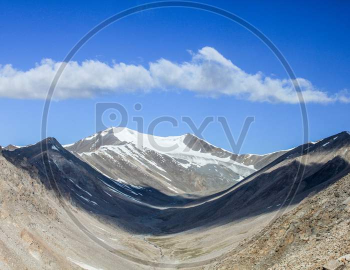 Top view of Ice and Cloud from khardungla pass