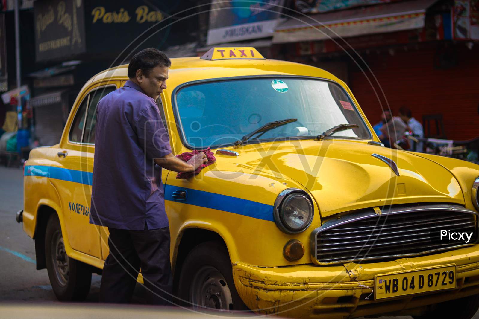 Street photography. yellow taxi