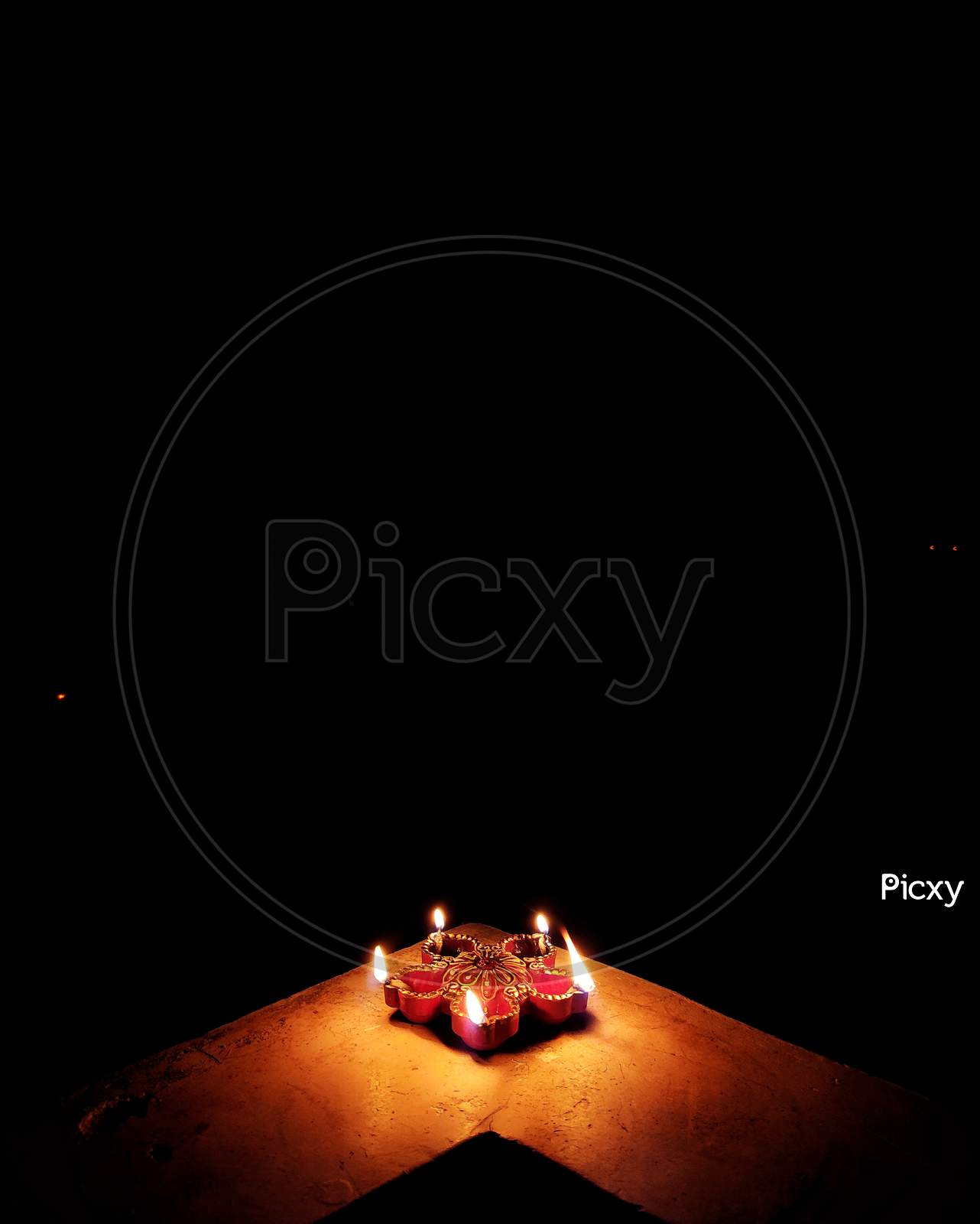 Diya on the occasion of Diwali in dark background. Indian festival Diwali.