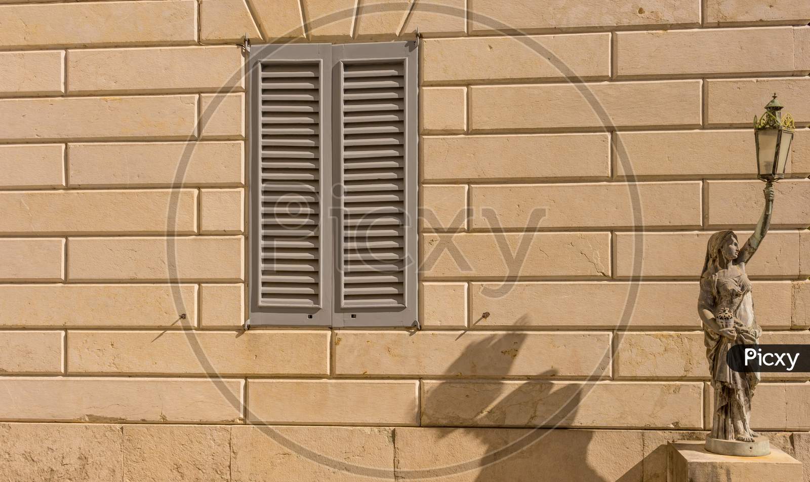 Italy, Bellagio, Lake Como, A Close Up Of A Window In A Building