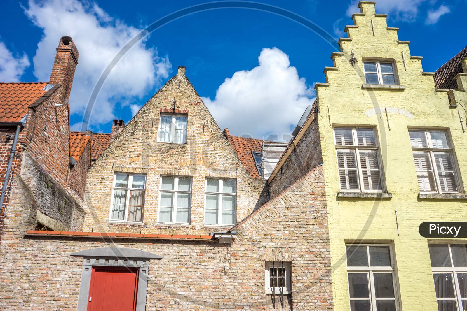 Gable City Skyline In The City Of Brugge, Belgium, Europe