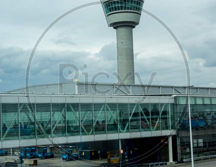 Netherlands, Hague, Schiphol, Schiphol Airport, View Of Communications Tower Against Sky