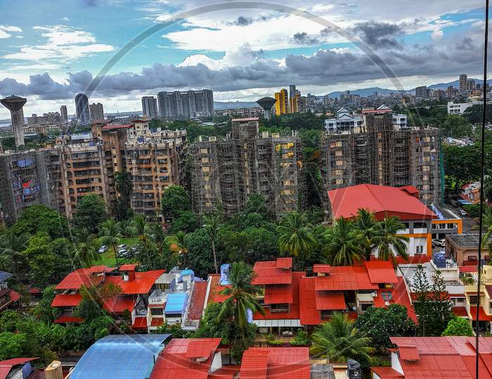 Beautiful overview of Nerul city during Monsoon