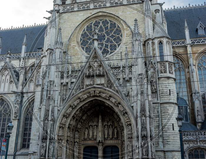 Our Lady Of The Sablon Church In Brussels, Belgium, Europe