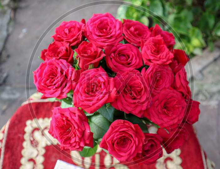 Beautiful Bunch Of Red Roses