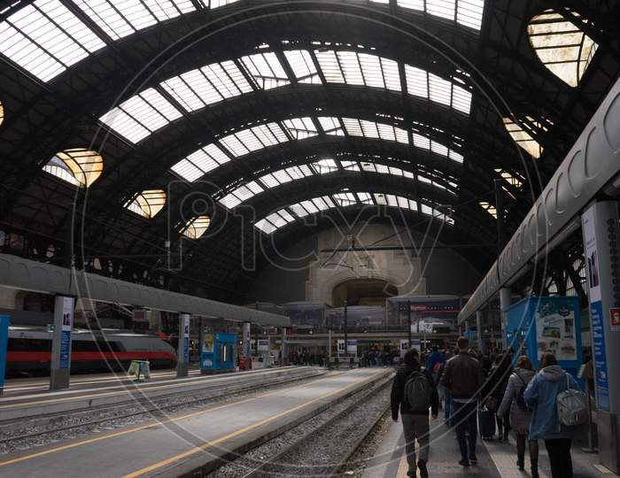 Menaggio, Italy-April 2, 2018: Milan Central Railway Station