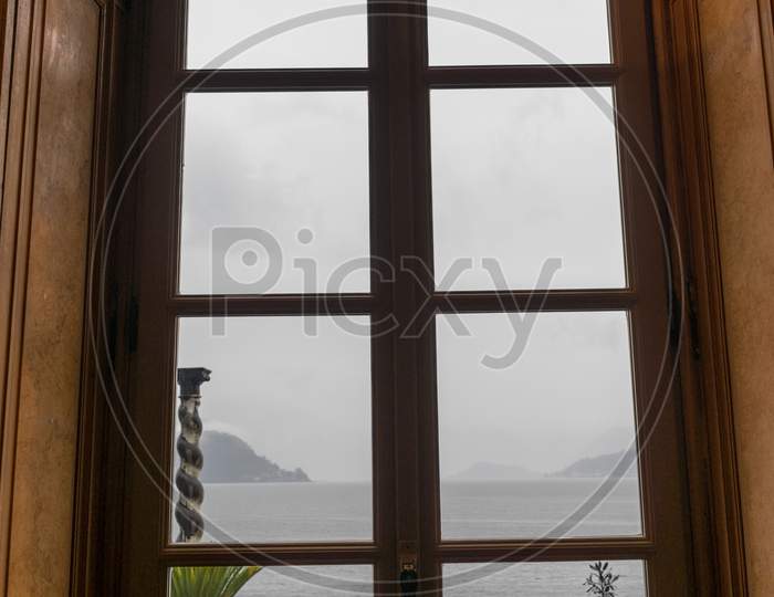Italy, Varenna, Lake Como, A View Of A Large Window