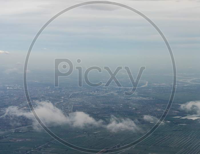 Netherlands, Hague, Schiphol, A Group Of Clouds In The Sky