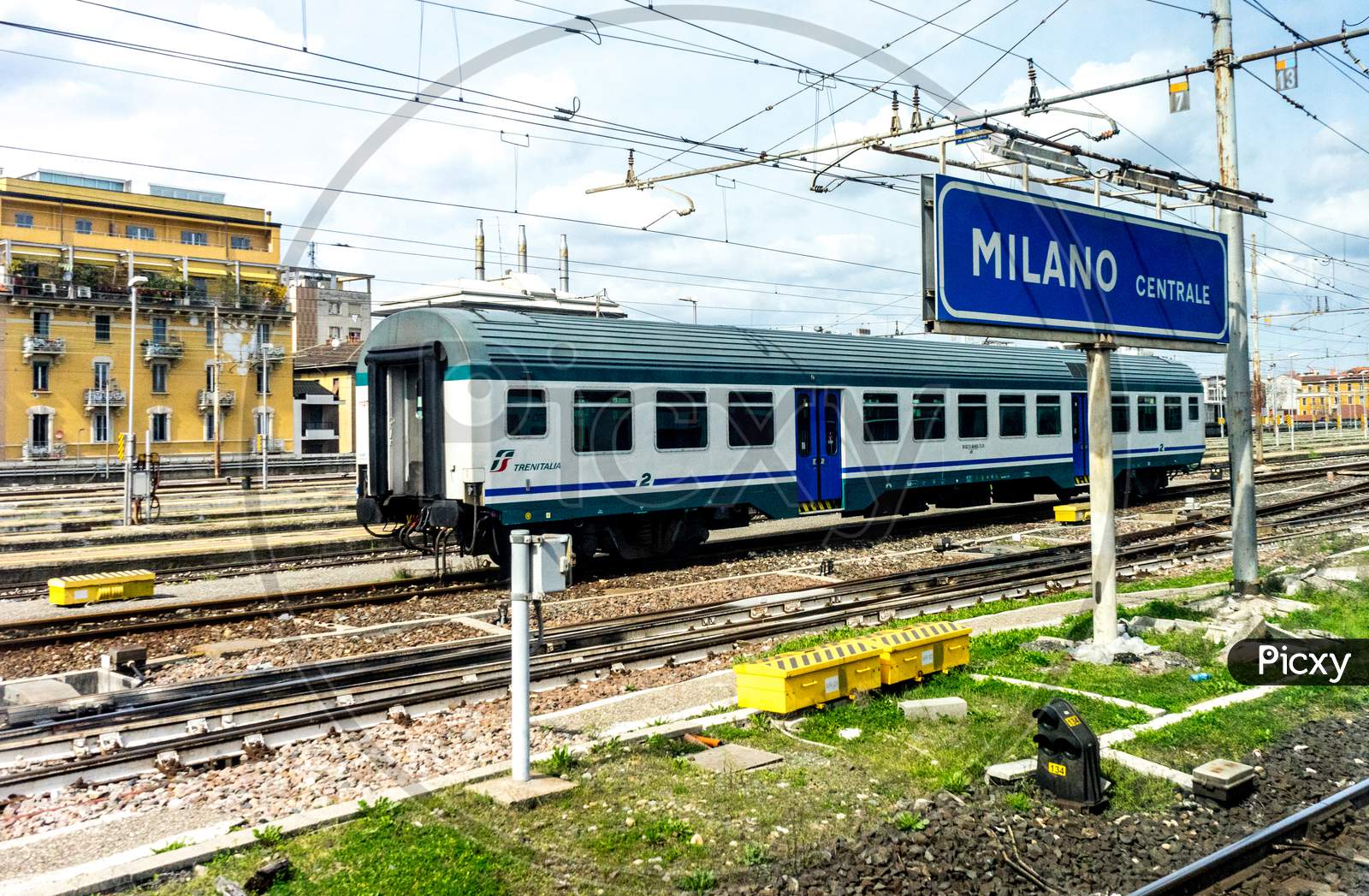 Menaggio, Italy-April 2, 2018: Train At Milan Central Railway Station