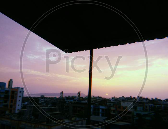 Purple Sky Photography Evening Sunset Horizon