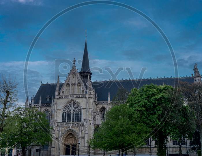 Our Lady-Of-The-Sablon Church At Brussels, Belgium, Europe