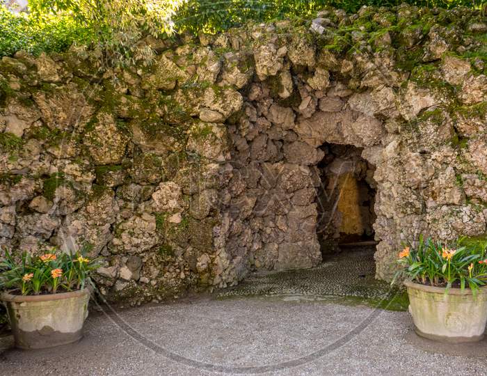 Bellagio, Italy-April 1, 2018: Rock Garden At Villa Melzi