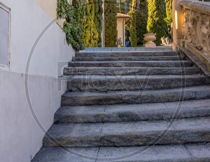 Italy, Lecco, Lake Como, A Stone Staircase