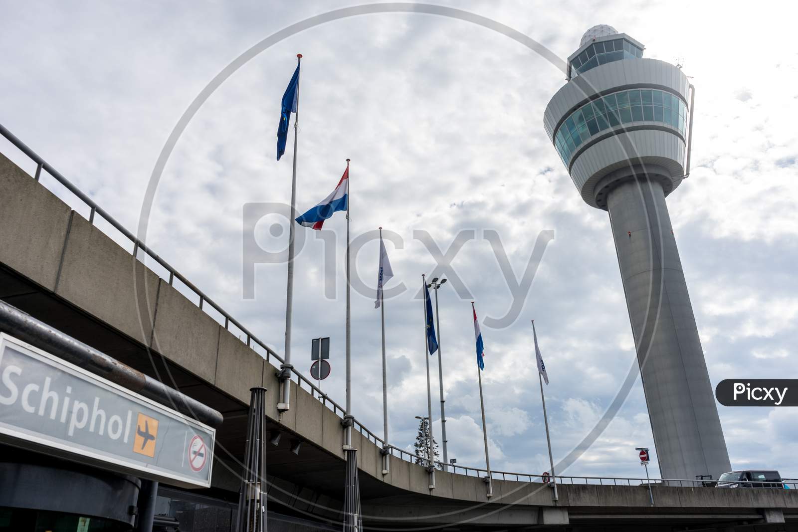 Netherlands, Hague - 30 March 2018:  Entrance Of Amsterdam Airport Schiphol,
