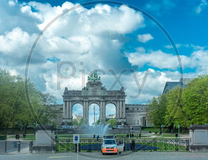 Brandenburg Gate In Brussels At Parc Du Cinquantenaire In Brussels, Belgium