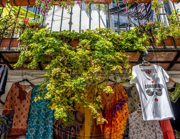 I Love Cordoba Shirt Hanging In A Balcony In Cordoba, Spain, Europe