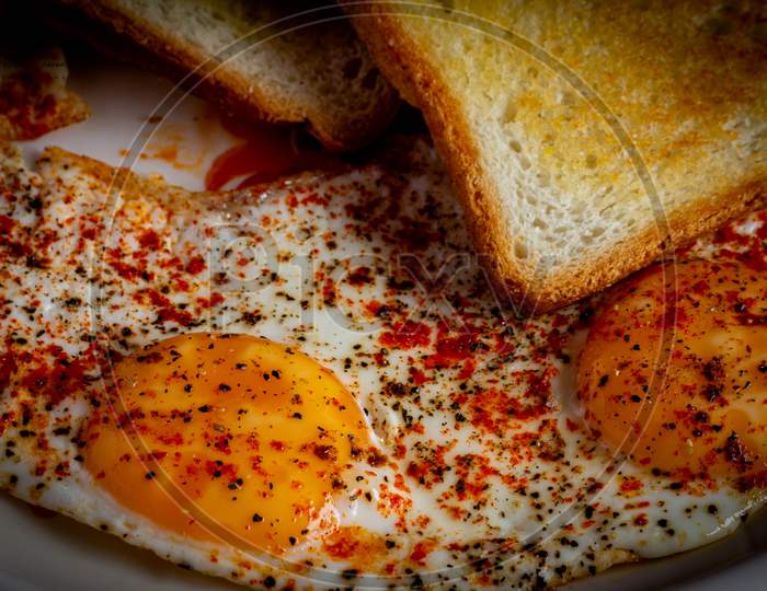 Eggs and toast breakfast