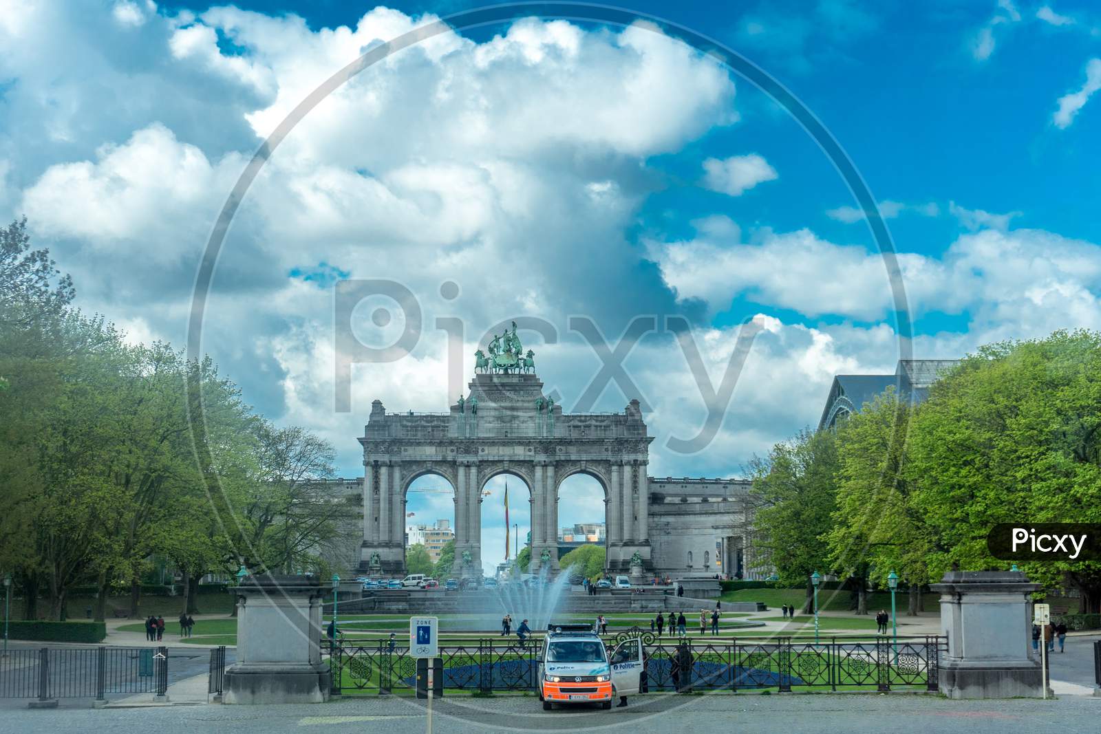 Brandenburg Gate In Brussels At Parc Du Cinquantenaire In Brussels, Belgium