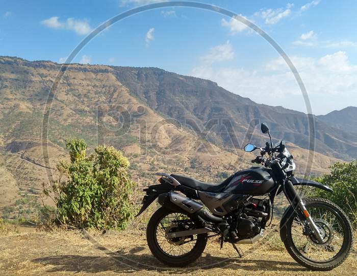 Traveling sahyadri mountains Range on Motorcycle