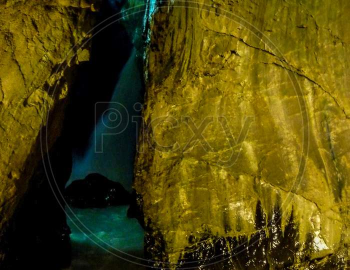Switzerland, Lauterbrunnen, Rock Formations In Cave