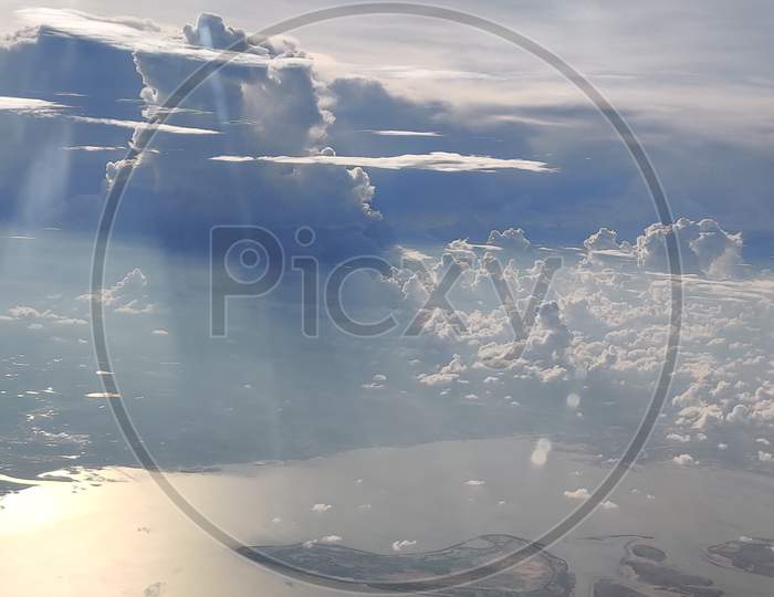 Clouds in the sky from aeroplane