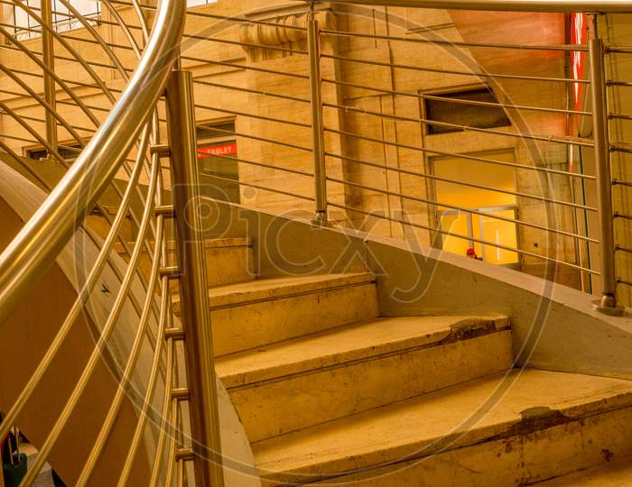 Menaggio, Italy-April 2, 2018: Stairs At Milan Central Railway Station