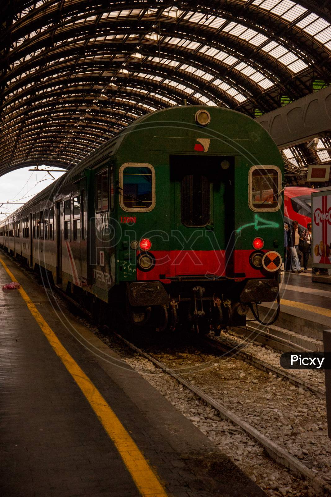 Menaggio, Italy-April 2, 2018: Train At Milan Central Railway Station