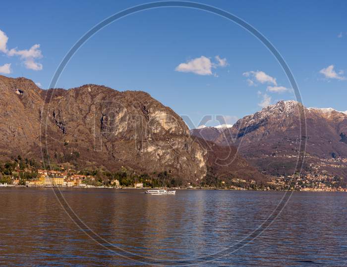 Italy, Bellagio, Lake Como, Cadenabbia, Scenic View Of Sea And Mountains Against Sky