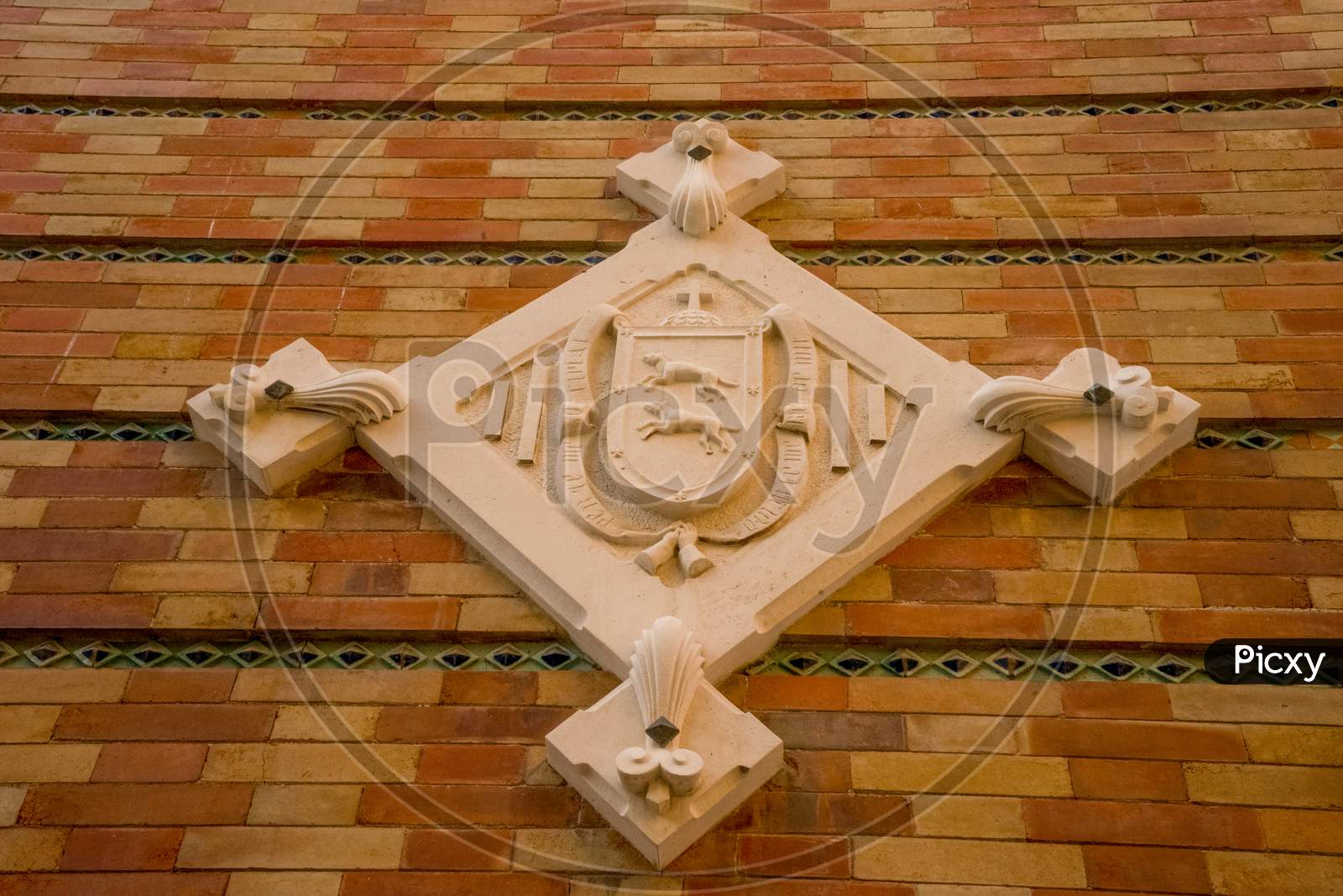 Spain, Malaga - 24 June 2017: The Emblem Of The Cathedral Of Malaga